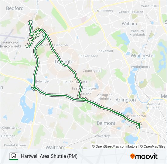 HARTWELL AREA SHUTTLE (PM) bus Line Map