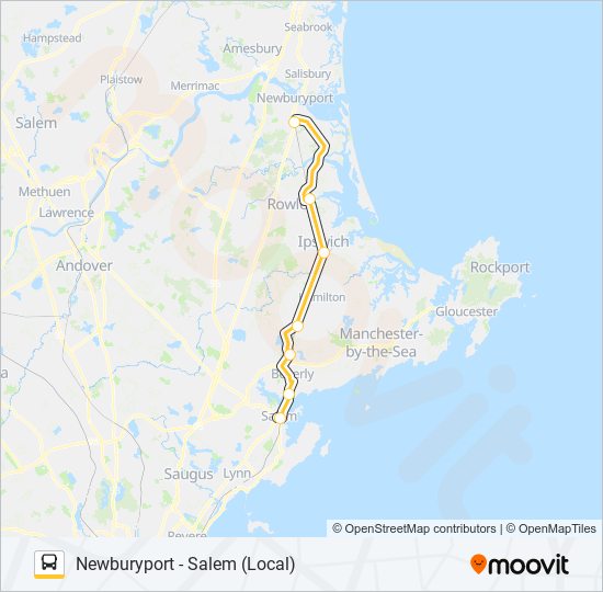NEWBURYPORT LINE SHUTTLE bus Line Map