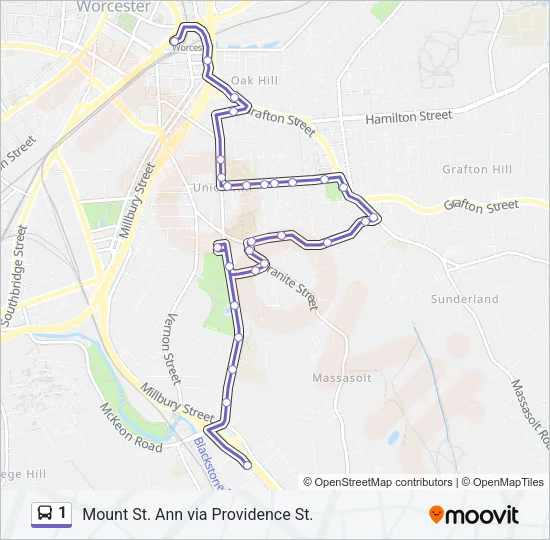 1 Bus Line Map