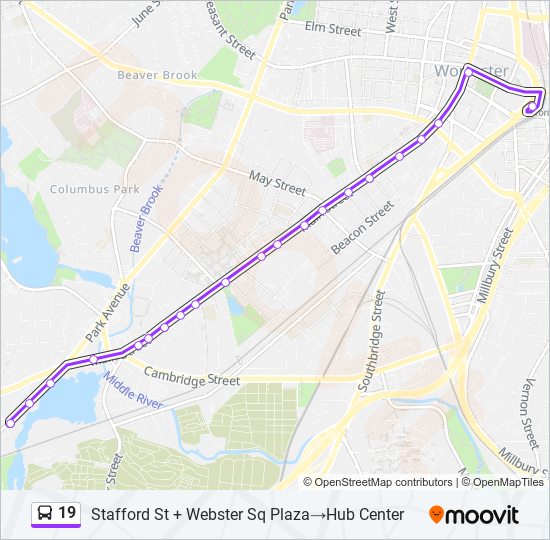 19 bus Line Map