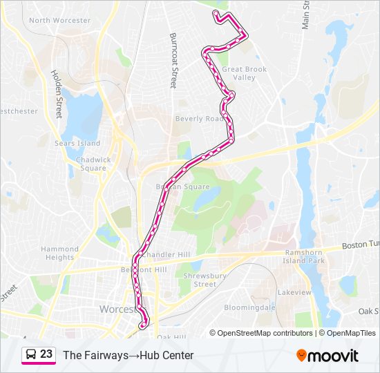 23 bus Line Map