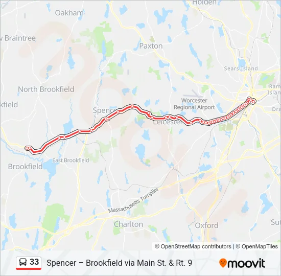 33 Bus Line Map