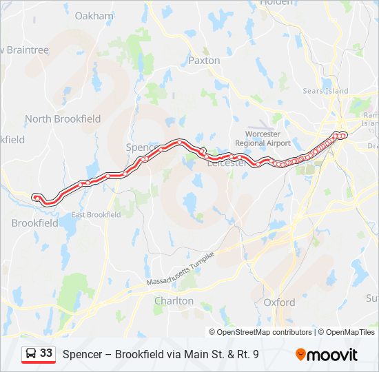 33 bus Line Map