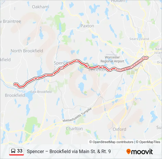 33 Bus Line Map
