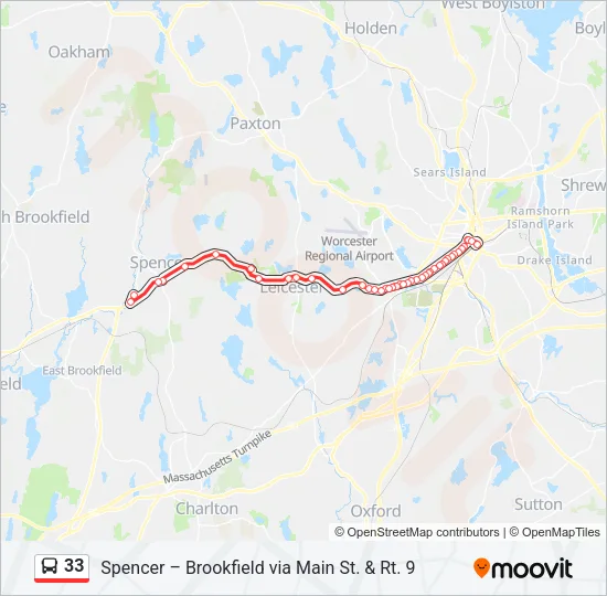 33 Bus Line Map