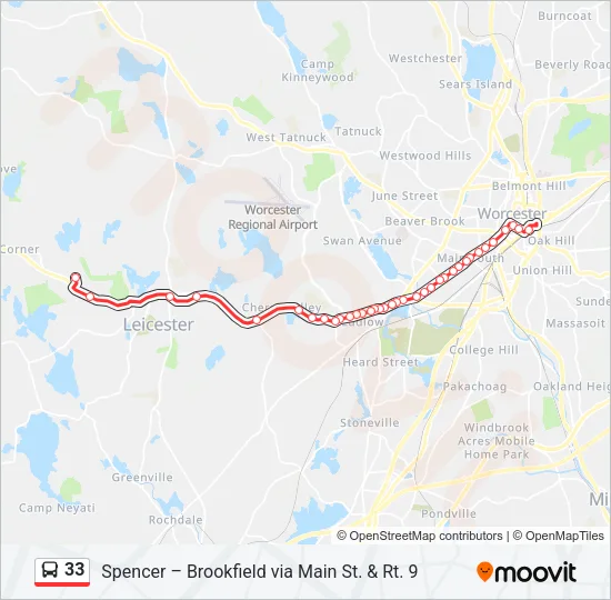 33 Bus Line Map