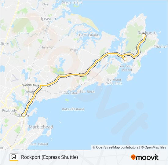 Mapa de ROCKPORT LINE SHUTTLE de autobús