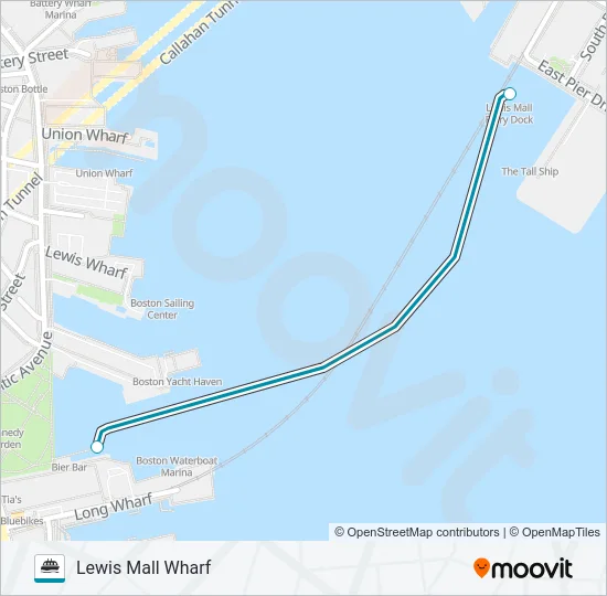 EAST BOSTON FERRY Ferry Line Map