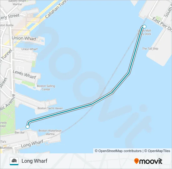 EAST BOSTON FERRY Ferry Line Map