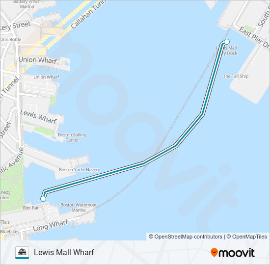 EAST BOSTON FERRY ferry Line Map