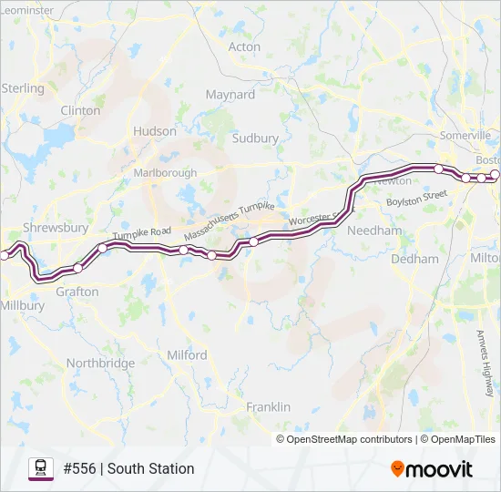 FRAMINGHAM/WORCESTER Train Line Map
