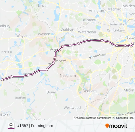 FRAMINGHAM/WORCESTER Train Line Map