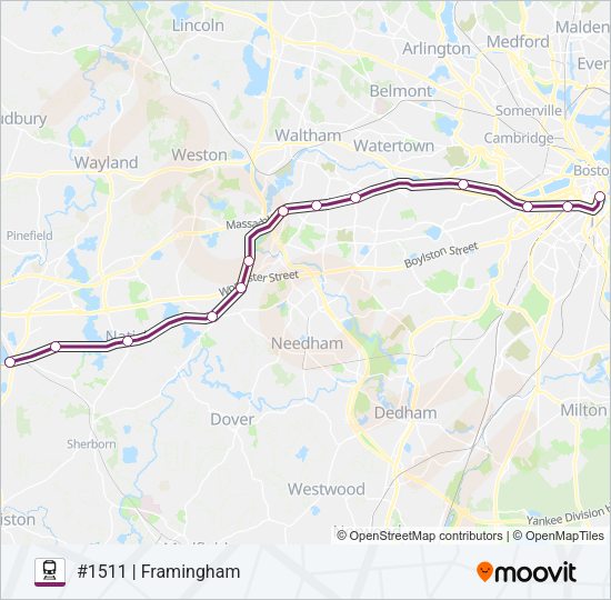 FRAMINGHAM/WORCESTER Train Line Map