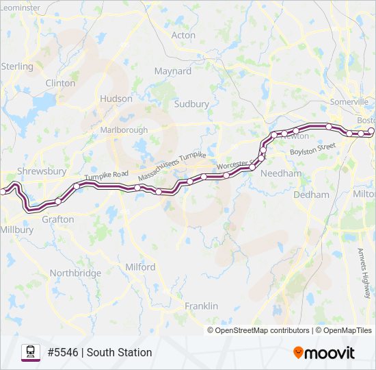 FRAMINGHAM/WORCESTER Train Line Map