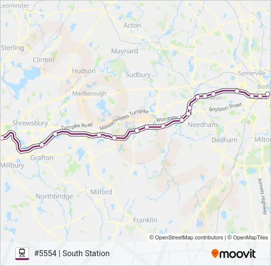FRAMINGHAM/WORCESTER Train Line Map