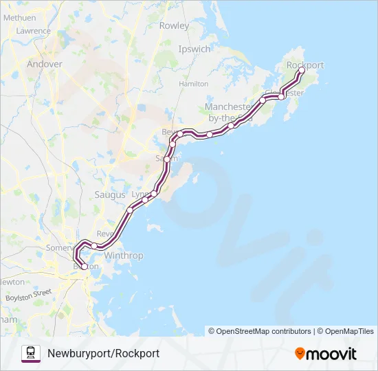 NEWBURYPORT/ROCKPORT Train Line Map