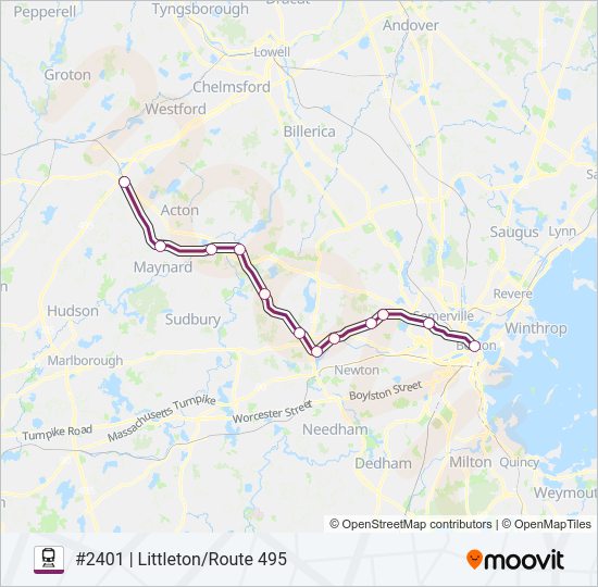 Mapa de FITCHBURG de tren