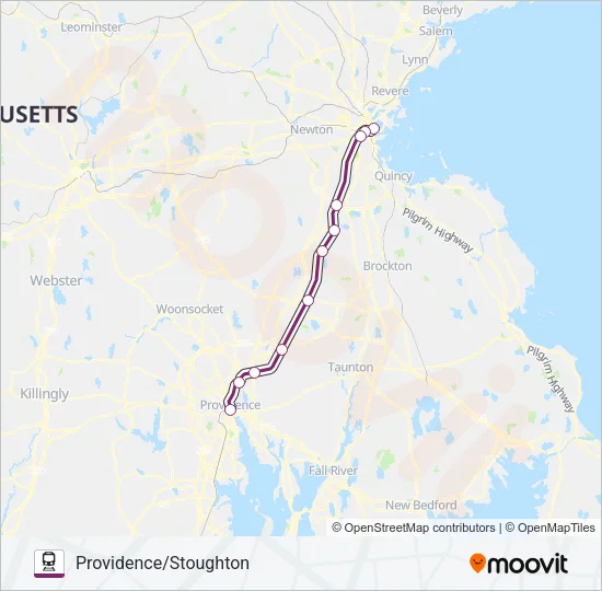 PROVIDENCE/STOUGHTON Train Line Map