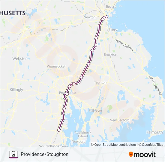 PROVIDENCE/STOUGHTON Train Line Map