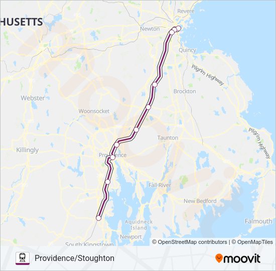 PROVIDENCE/STOUGHTON Train Line Map