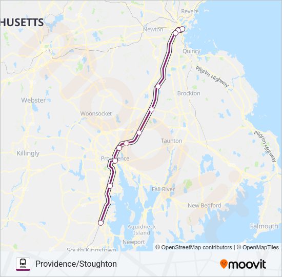 PROVIDENCE/STOUGHTON Train Line Map