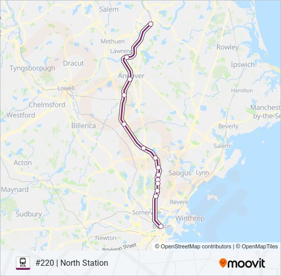 Mapa de HAVERHILL de tren