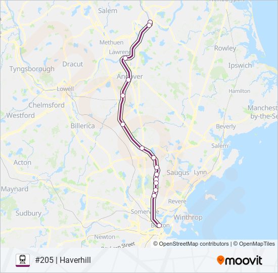 HAVERHILL train Line Map