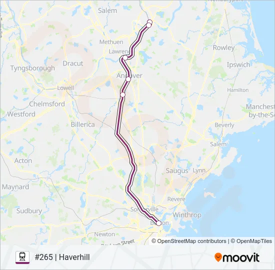 HAVERHILL Train Line Map