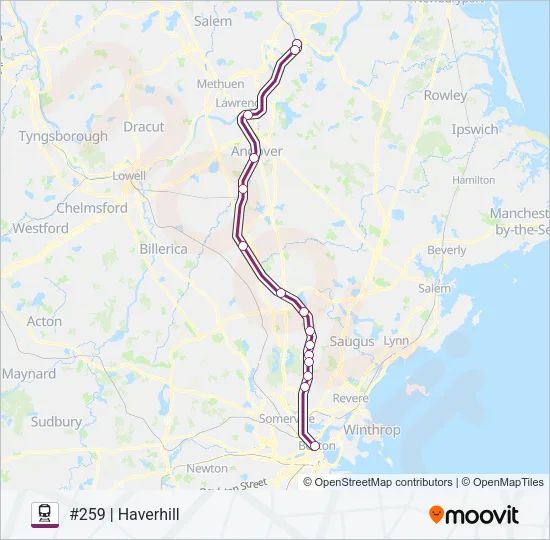 HAVERHILL Train Line Map