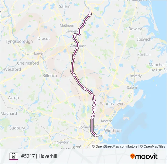 HAVERHILL Train Line Map