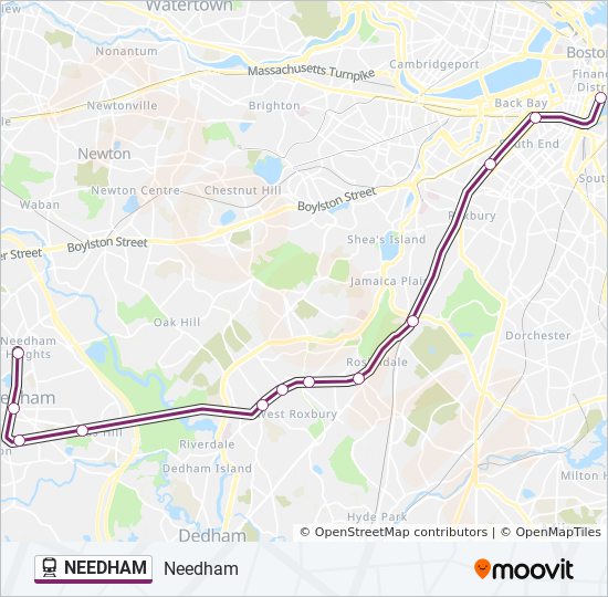 NEEDHAM train Line Map