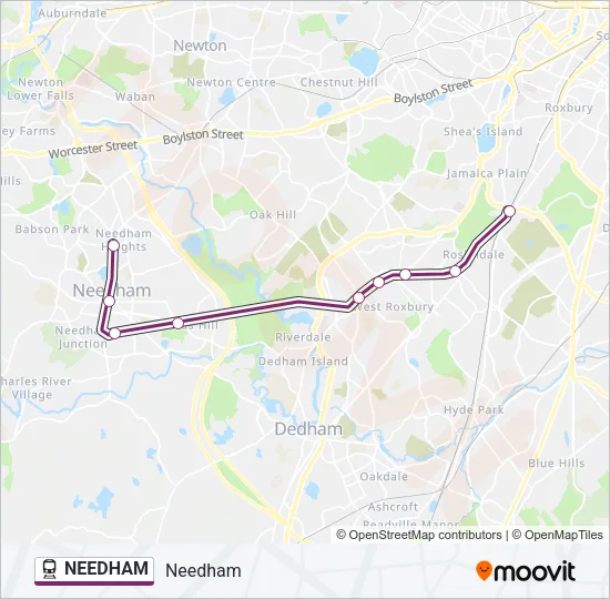NEEDHAM Train Line Map
