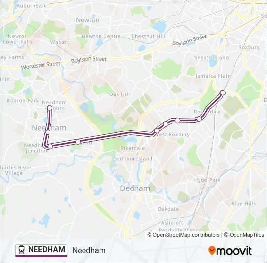 NEEDHAM Train Line Map