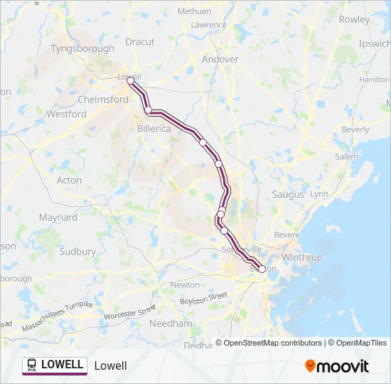 LOWELL Train Line Map