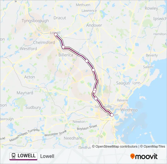 LOWELL Train Line Map
