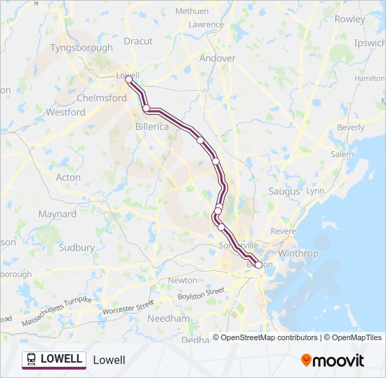 LOWELL train Line Map