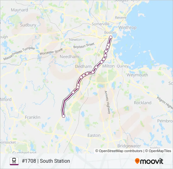 FRANKLIN/FOXBORO Train Line Map