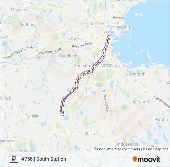 FRANKLIN/FOXBORO Train Line Map