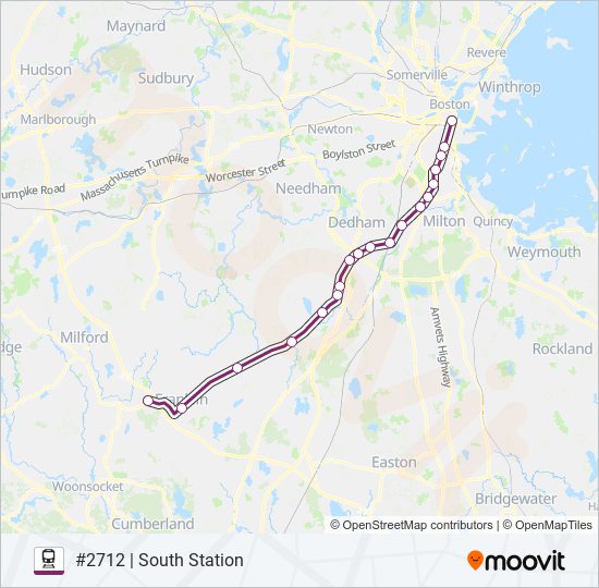 FRANKLIN/FOXBORO train Line Map