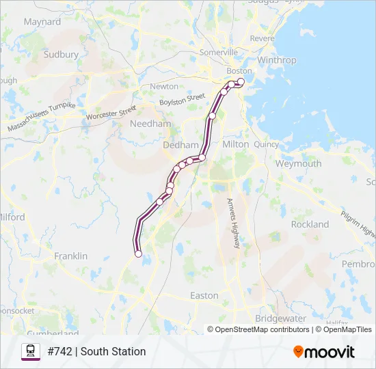 FRANKLIN/FOXBORO Train Line Map
