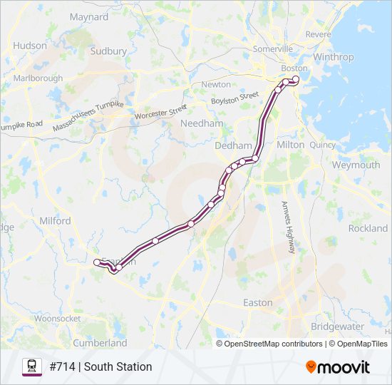 FRANKLIN/FOXBORO Train Line Map