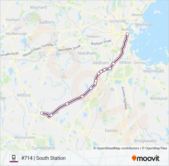 FRANKLIN/FOXBORO Train Line Map