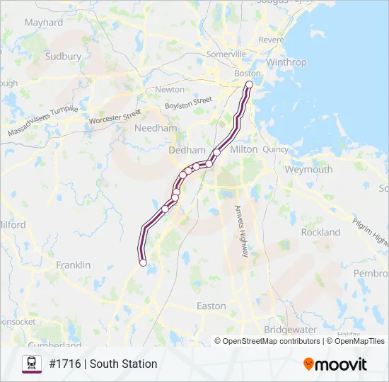 FRANKLIN/FOXBORO Train Line Map