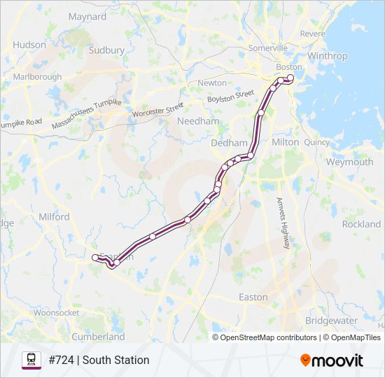 FRANKLIN/FOXBORO Train Line Map