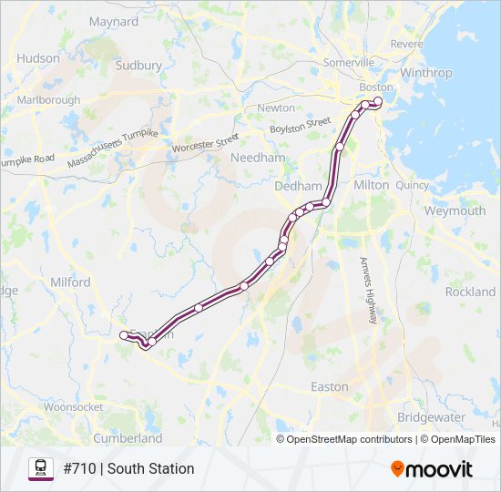 FRANKLIN/FOXBORO Train Line Map