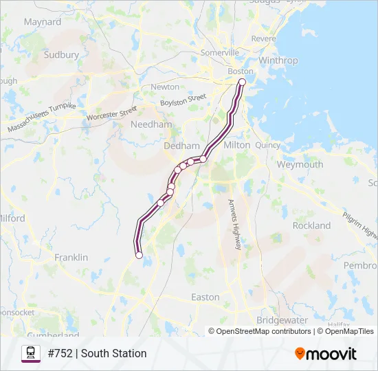 FRANKLIN/FOXBORO Train Line Map