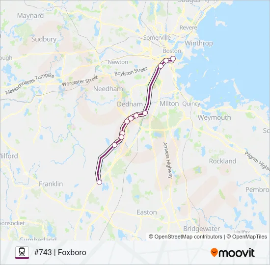 FRANKLIN/FOXBORO Train Line Map