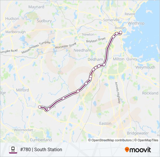 FRANKLIN/FOXBORO Train Line Map