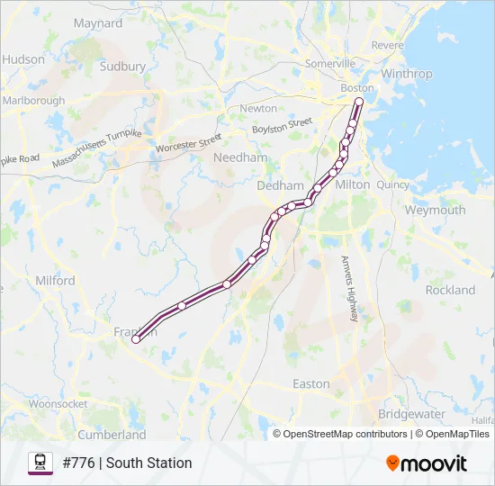 FRANKLIN/FOXBORO Train Line Map