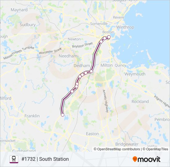 FRANKLIN/FOXBORO Train Line Map